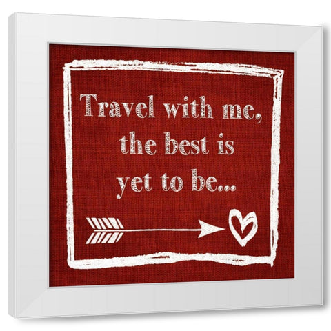 Travel With Me White Modern Wood Framed Art Print by Moulton, Jo