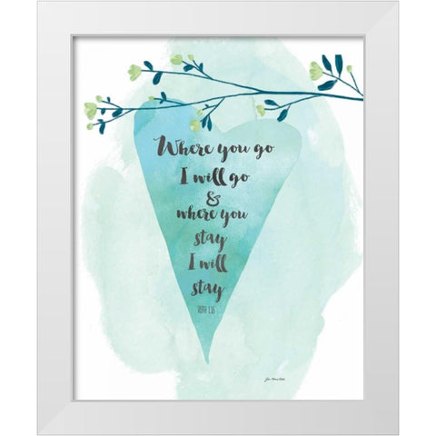 Where You Go Heart White Modern Wood Framed Art Print by Moulton, Jo