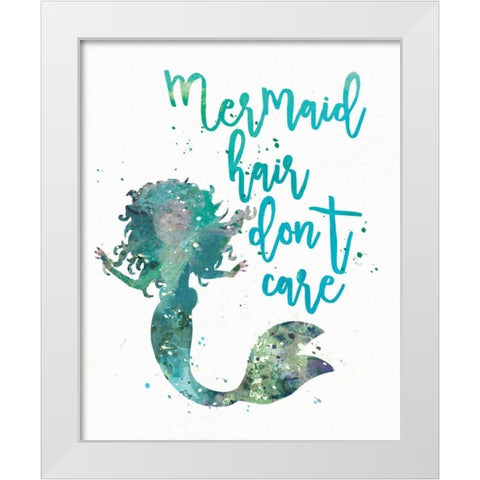 Mermaid Hair White Modern Wood Framed Art Print by Moulton, Jo
