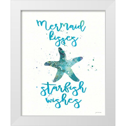 Mermaid Kisses White Modern Wood Framed Art Print by Moulton, Jo