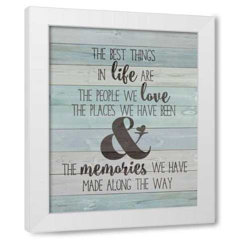 Memories White Modern Wood Framed Art Print by Moulton, Jo