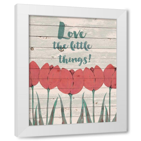 Love Little Things Tulips White Modern Wood Framed Art Print by Moulton, Jo