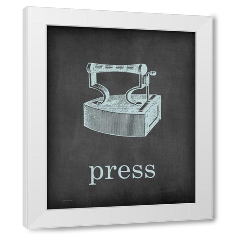Press White Modern Wood Framed Art Print by Moulton, Jo