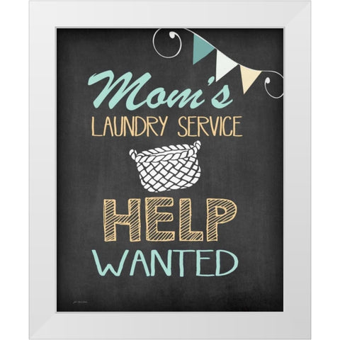 Moms Laundry White Modern Wood Framed Art Print by Moulton, Jo