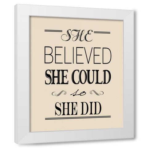 Believed Cream White Modern Wood Framed Art Print by Moulton, Jo