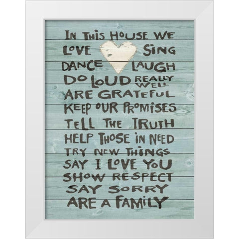 House Heart Rules White Modern Wood Framed Art Print by Moulton, Jo