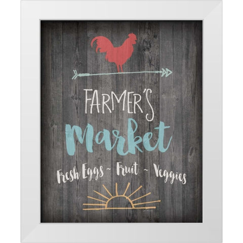 Farmers Market White Modern Wood Framed Art Print by Moulton, Jo