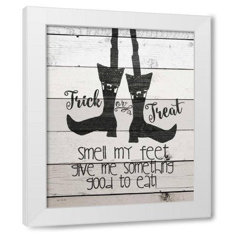 Smell My Feet White Modern Wood Framed Art Print by Moulton, Jo