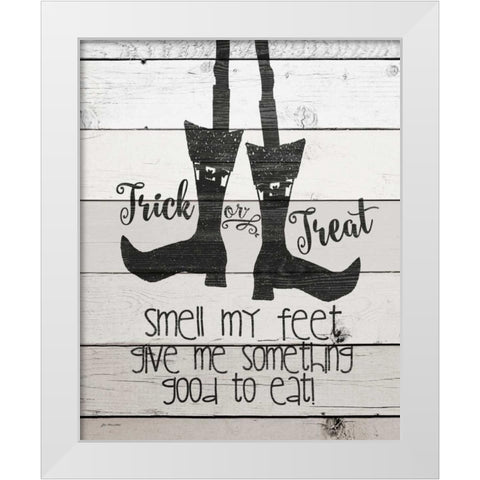 Smell My Feet White Modern Wood Framed Art Print by Moulton, Jo