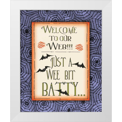 Batty White Modern Wood Framed Art Print by Moulton, Jo