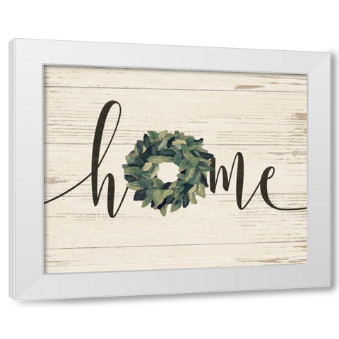 Home Wreath White Modern Wood Framed Art Print by Moulton, Jo