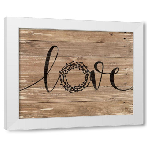 Love Wreath White Modern Wood Framed Art Print by Moulton, Jo