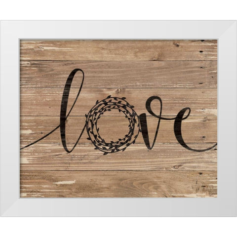 Love Wreath White Modern Wood Framed Art Print by Moulton, Jo