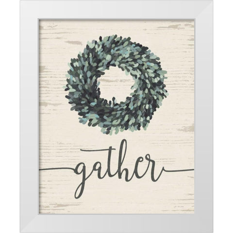 Gather Wreath White Modern Wood Framed Art Print by Moulton, Jo