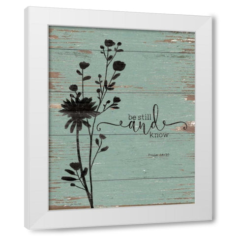 Be Still White Modern Wood Framed Art Print by Moulton, Jo