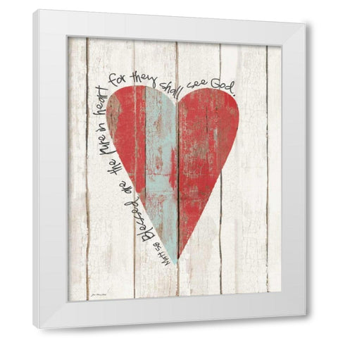 Pure in Heart White Modern Wood Framed Art Print by Moulton, Jo