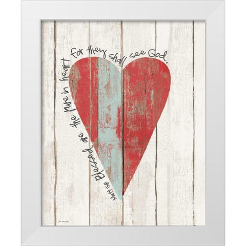 Pure in Heart White Modern Wood Framed Art Print by Moulton, Jo