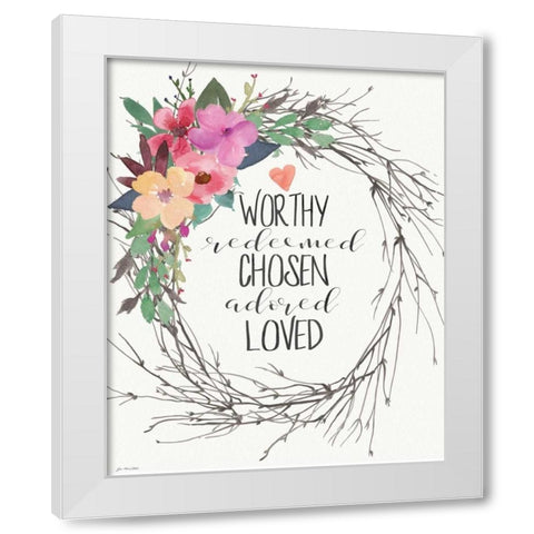 Adored Loved White Modern Wood Framed Art Print by Moulton, Jo