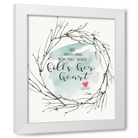 Fills Her Heart White Modern Wood Framed Art Print by Moulton, Jo