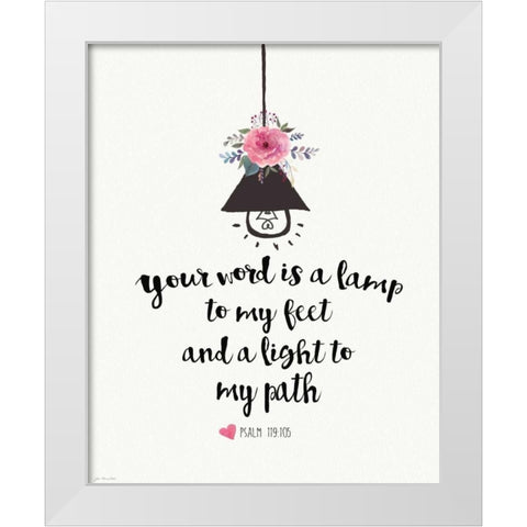 Light My Path White Modern Wood Framed Art Print by Moulton, Jo