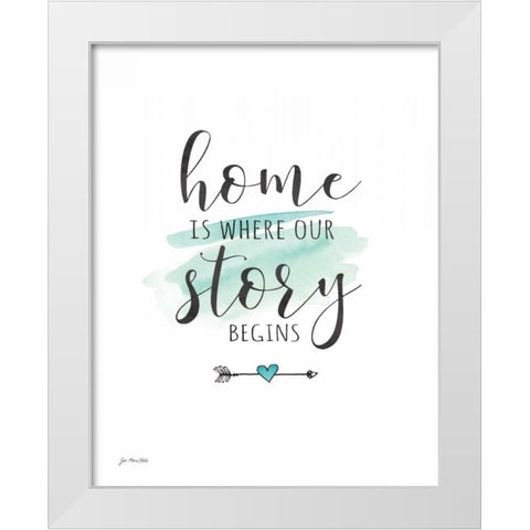 Home Story White Modern Wood Framed Art Print by Moulton, Jo