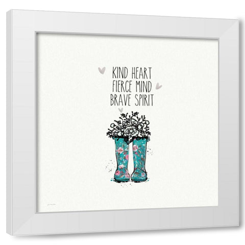 Kind heart White Modern Wood Framed Art Print by Moulton, Jo