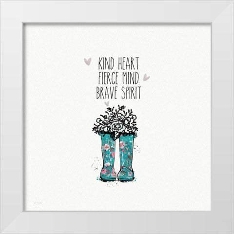 Kind heart White Modern Wood Framed Art Print by Moulton, Jo