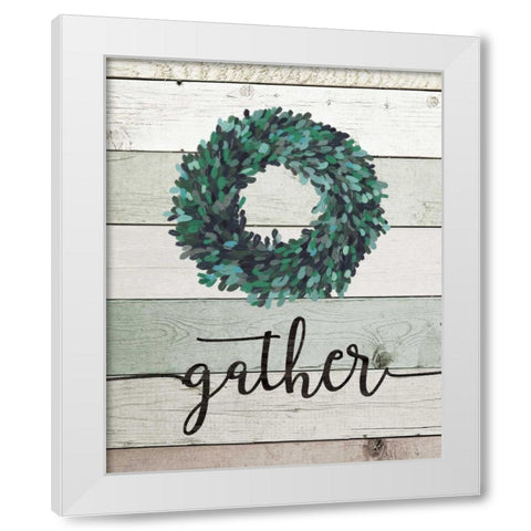 Gather Wreath II White Modern Wood Framed Art Print by Moulton, Jo