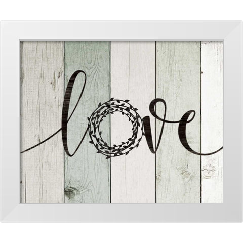 Love Rustic Wreath II White Modern Wood Framed Art Print by Moulton, Jo