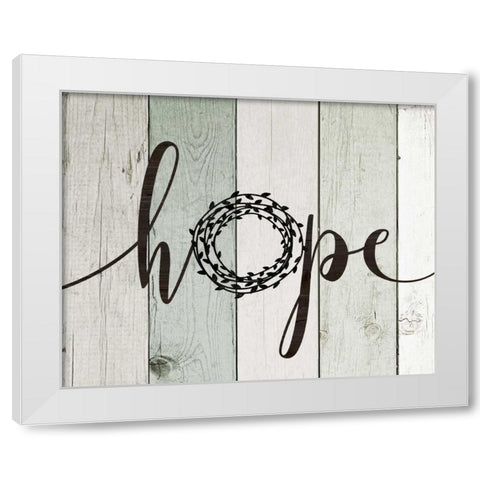 Hope Rustic Wreath II White Modern Wood Framed Art Print by Moulton, Jo