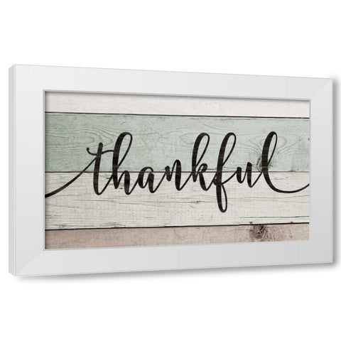 Thankful White Modern Wood Framed Art Print by Moulton, Jo