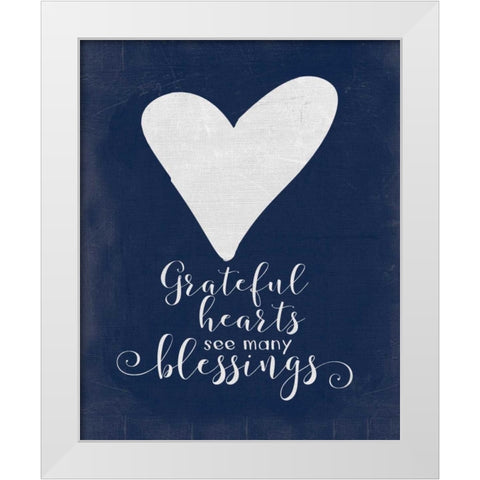 Grateful Heart White Modern Wood Framed Art Print by Moulton, Jo