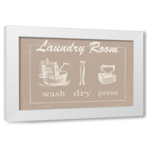 Vintage Laundry White Modern Wood Framed Art Print by Moulton, Jo