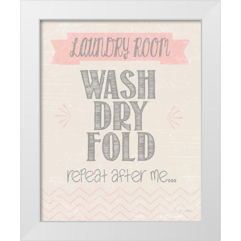 Repeat After Me White Modern Wood Framed Art Print by Moulton, Jo