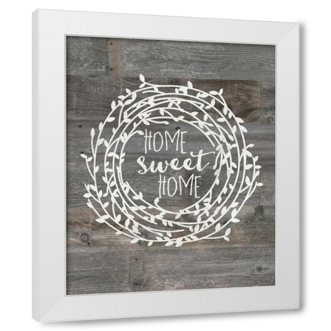 Rustic Home Sweet Home White Modern Wood Framed Art Print by Moulton, Jo