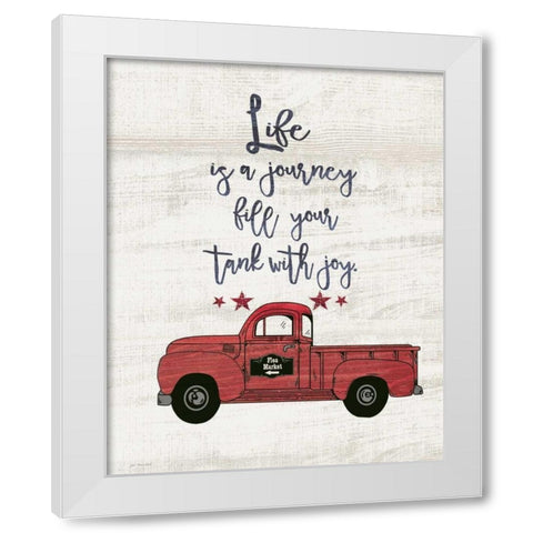 Life is a Journey White Modern Wood Framed Art Print by Moulton, Jo