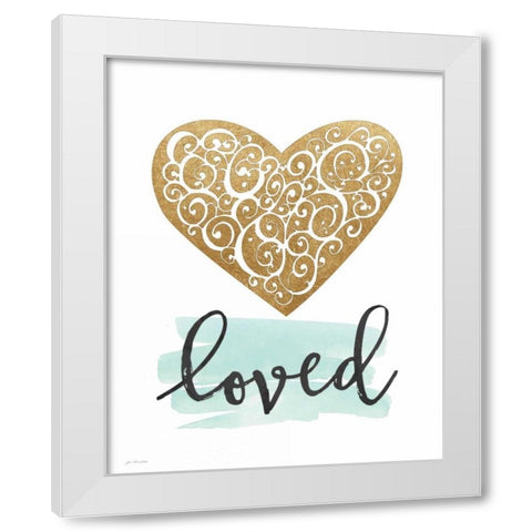Love Heart White Modern Wood Framed Art Print by Moulton, Jo