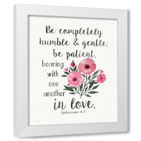 Patient Humble Kind White Modern Wood Framed Art Print by Moulton, Jo