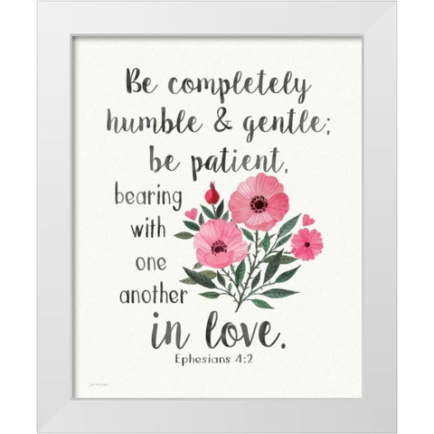 Patient Humble Kind White Modern Wood Framed Art Print by Moulton, Jo