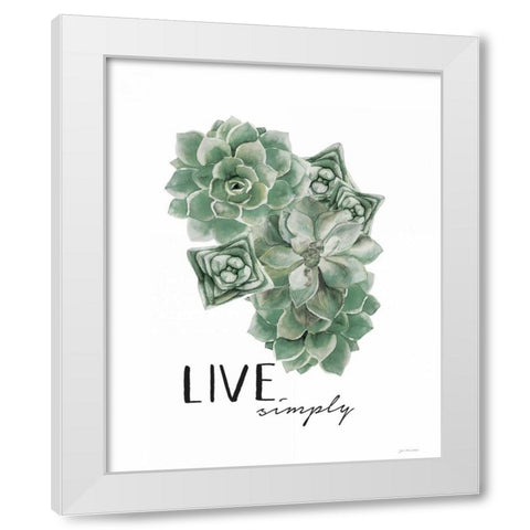 Live Simply White Modern Wood Framed Art Print by Moulton, Jo