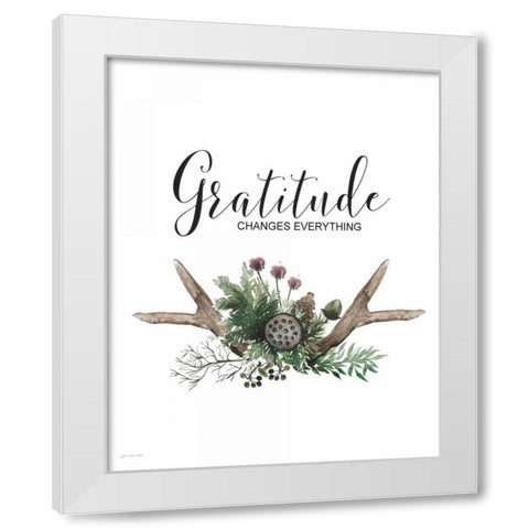 Gratitude White Modern Wood Framed Art Print by Moulton, Jo