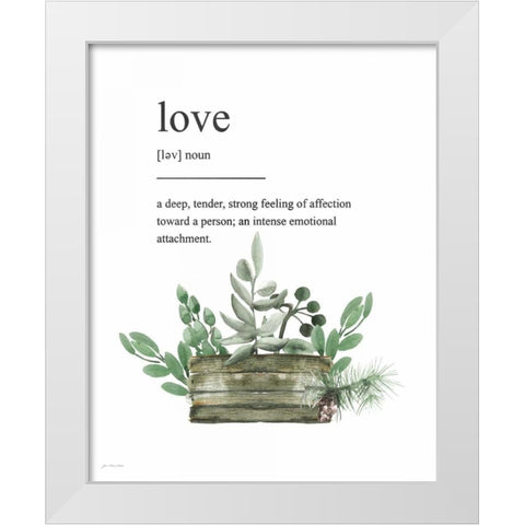 Love Definition White Modern Wood Framed Art Print by Moulton, Jo