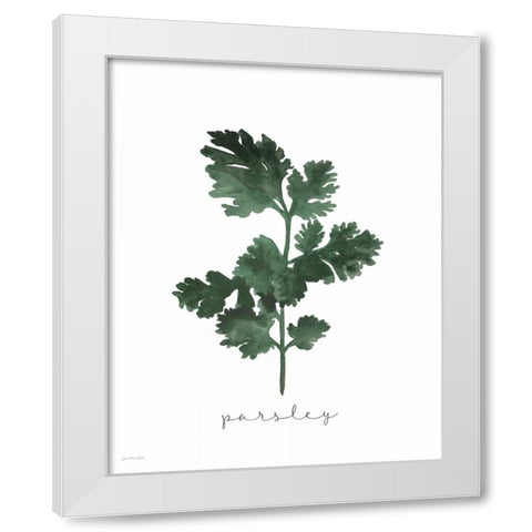 Parsley White Modern Wood Framed Art Print by Moulton, Jo