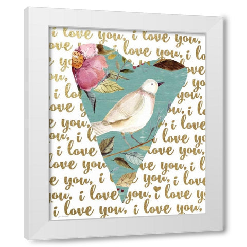 I Love You White Modern Wood Framed Art Print by Moulton, Jo