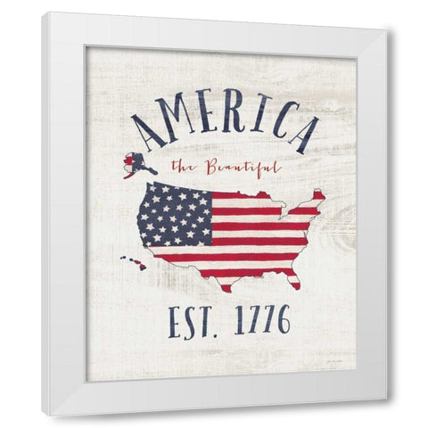 East 1776 White Modern Wood Framed Art Print by Moulton, Jo