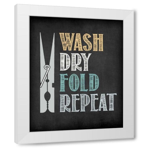 Clothes Pin White Modern Wood Framed Art Print by Moulton, Jo