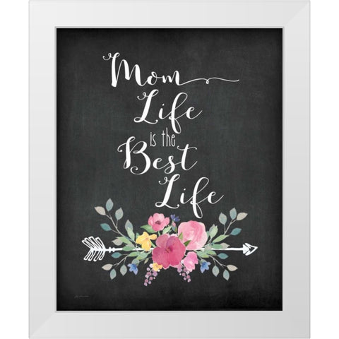 Mom Life White Modern Wood Framed Art Print by Moulton, Jo