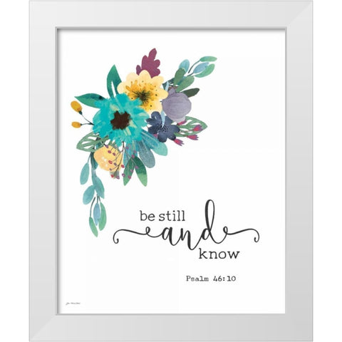 Be Still White Modern Wood Framed Art Print by Moulton, Jo