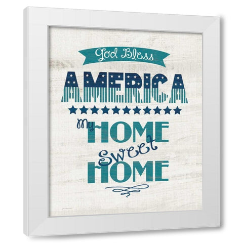 God Bless America White Modern Wood Framed Art Print by Moulton, Jo