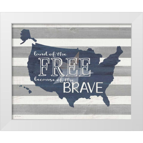 Map of the Free White Modern Wood Framed Art Print by Moulton, Jo